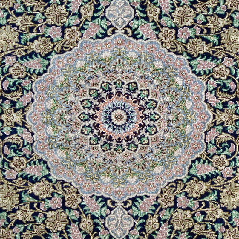 Persisk matta - Ghom - 88 x 63 cm - mörkblå