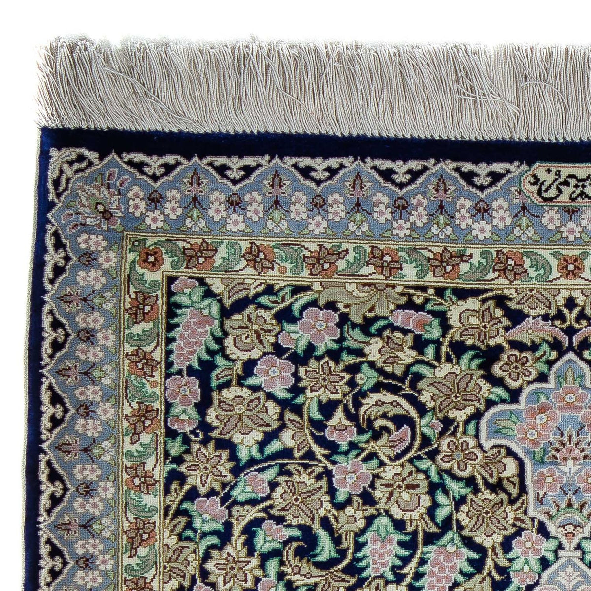 Persisk matta - Ghom - 88 x 63 cm - mörkblå