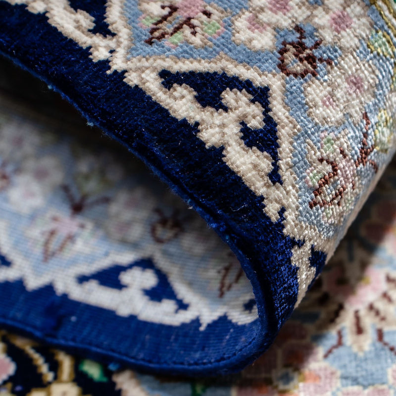 Persisk matta - Ghom - 88 x 63 cm - mörkblå