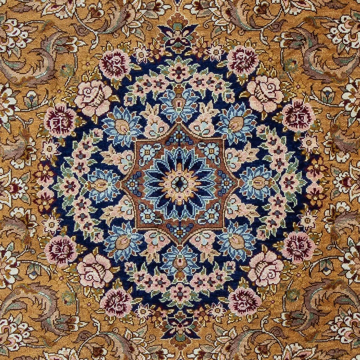 Persisk matta - Ghom - 91 x 62 cm - mörkblå