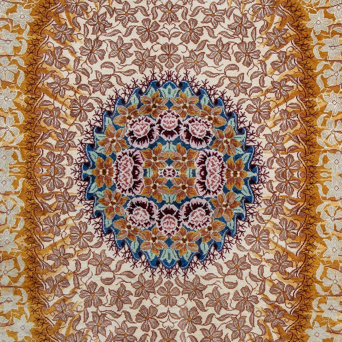 Silk Carpet - Ghom Silk - Premium - 93 x 60 cm - mörkblå