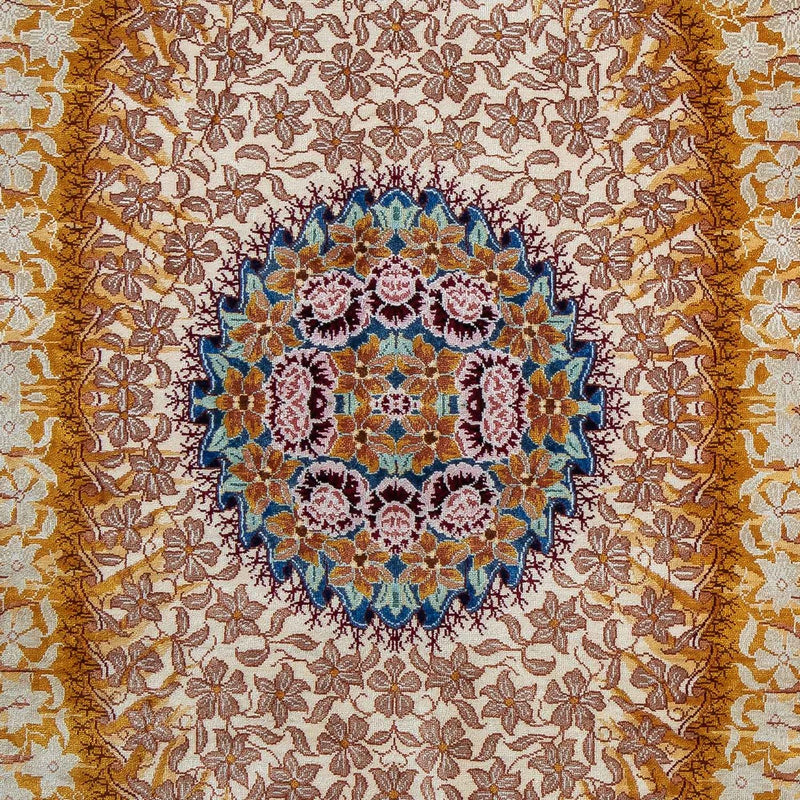 Silk Carpet - Ghom Silk - Premium - 93 x 60 cm - mörkblå