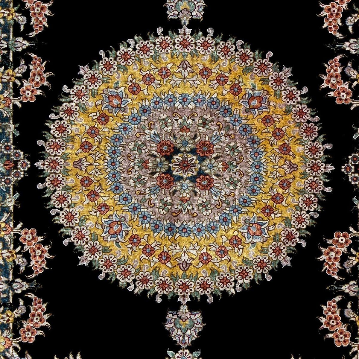 Persisk matta - Ghom - 89 x 59 cm - mörkblå