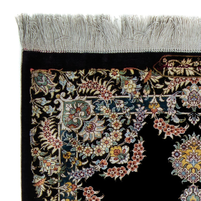 Persisk matta - Ghom - 89 x 59 cm - mörkblå