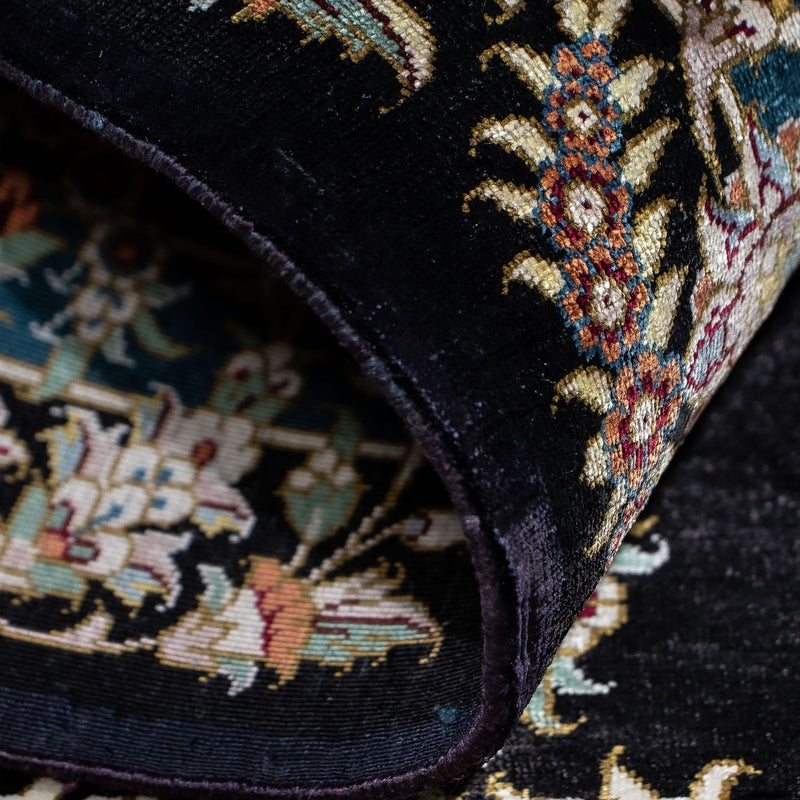 Persisk matta - Ghom - 89 x 59 cm - mörkblå