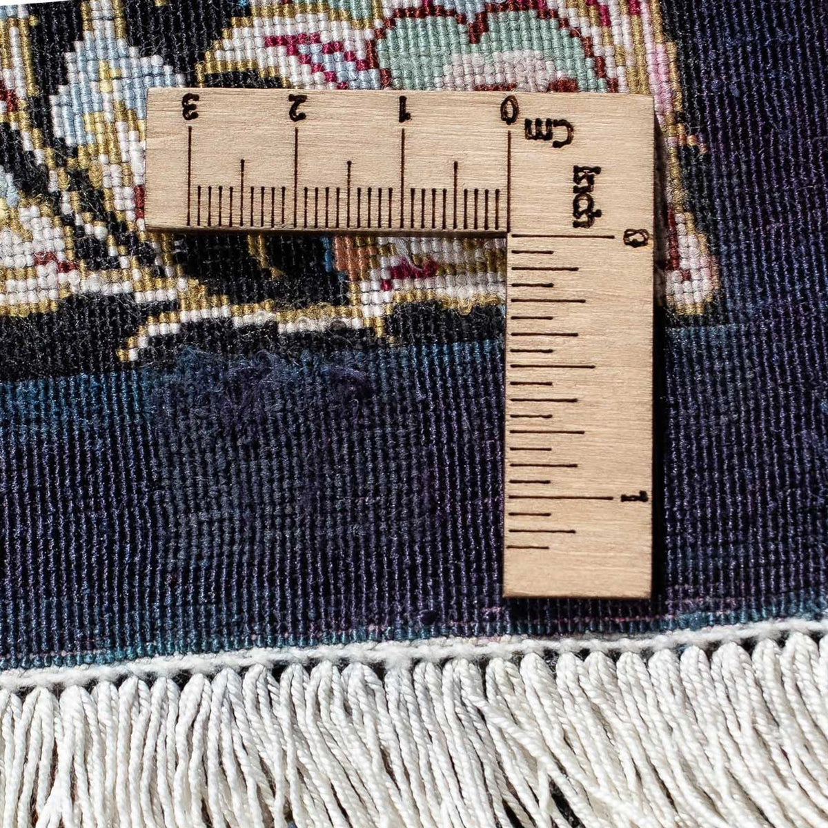 Persisk matta - Ghom - 89 x 59 cm - mörkblå