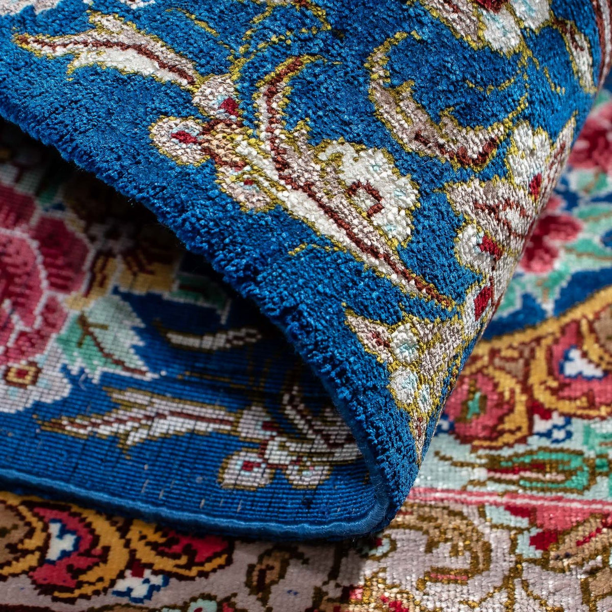 Persisk matta - Ghom - 80 x 55 cm - mörkblå