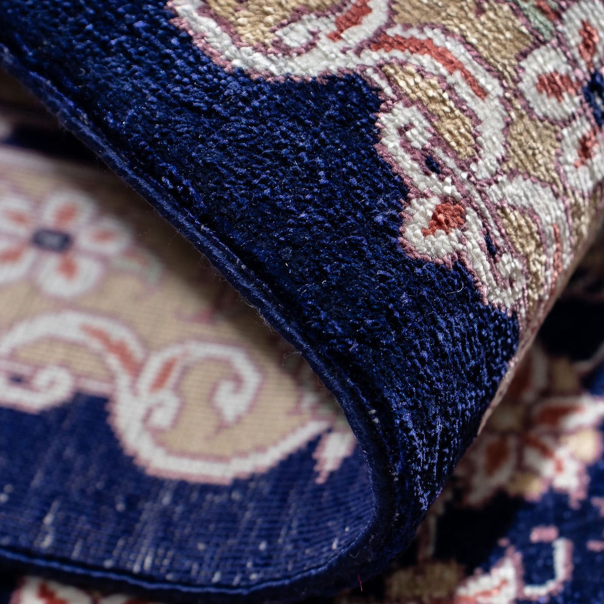 Persisk matta - Ghom - 80 x 56 cm - mörkblå