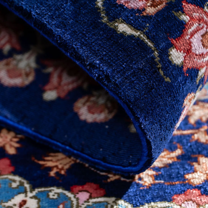 Persisk matta - Ghom - 80 x 55 cm - mörkblå