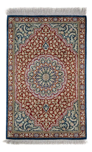 Persisk matta - Ghom - 83 x 53 cm - mörkblå