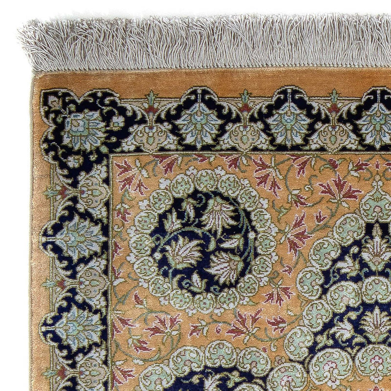 Persisk matta - Ghom - 93 x 59 cm - senapsgult