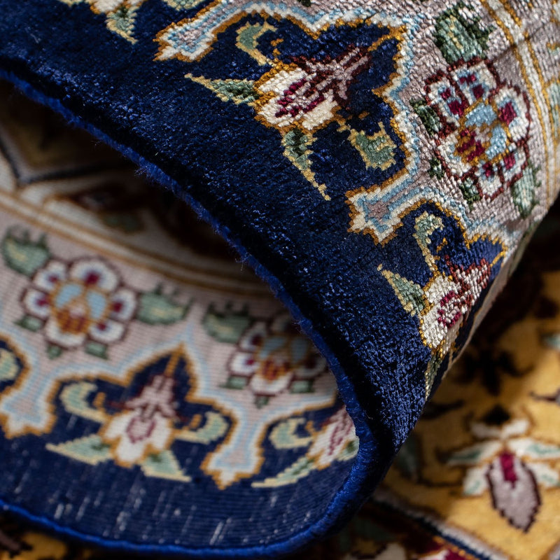 Persisk matta - Ghom - 87 x 59 cm - mörkblå