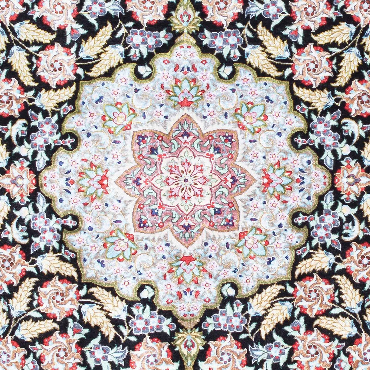 Persisk matta - Ghom - 124 x 79 cm - mörkblå