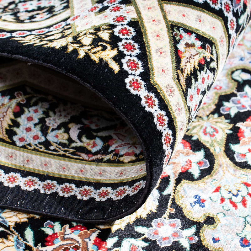 Persisk matta - Ghom - 124 x 79 cm - mörkblå