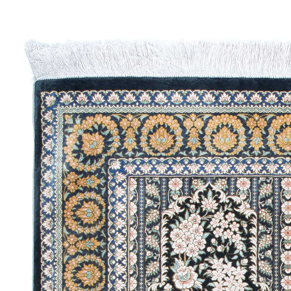 Persisk matta - Ghom - 118 x 80 cm - mörkblå