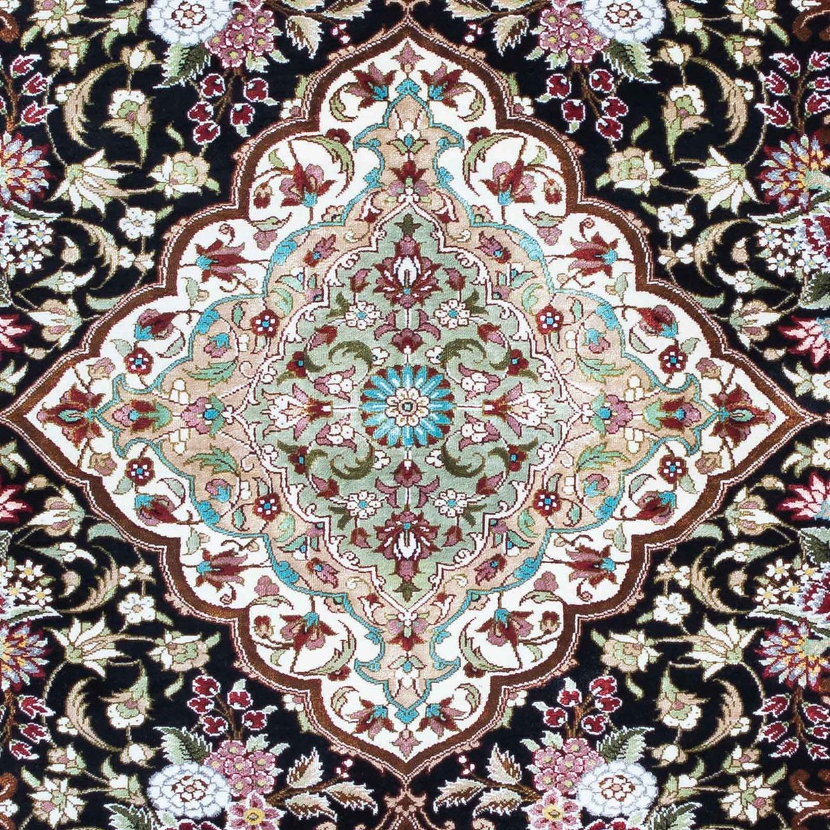 Persisk matta - Ghom - 114 x 80 cm - mörkblå