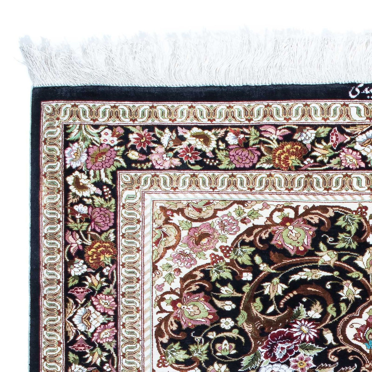 Persisk matta - Ghom - 114 x 80 cm - mörkblå