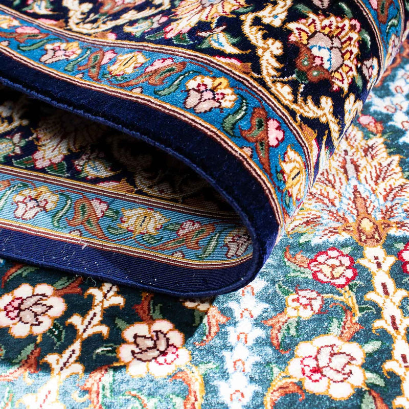 Persisk matta - Ghom - 121 x 81 cm - mörkblå