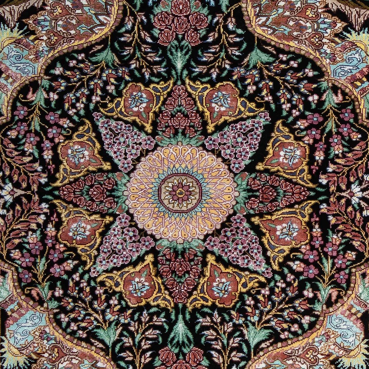 Persisk matta - Ghom - 85 x 61 cm - mörkblå