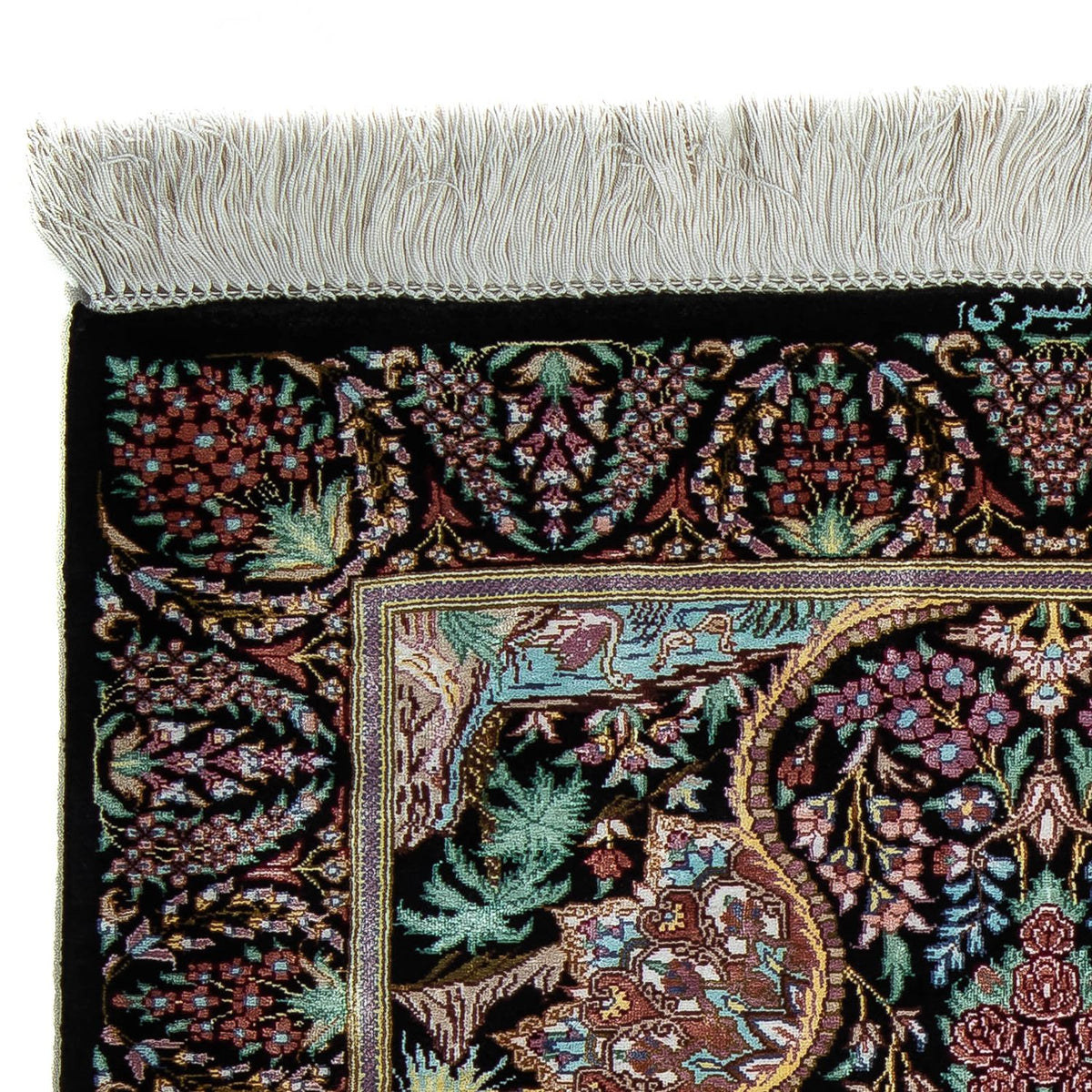 Persisk matta - Ghom - 85 x 61 cm - mörkblå