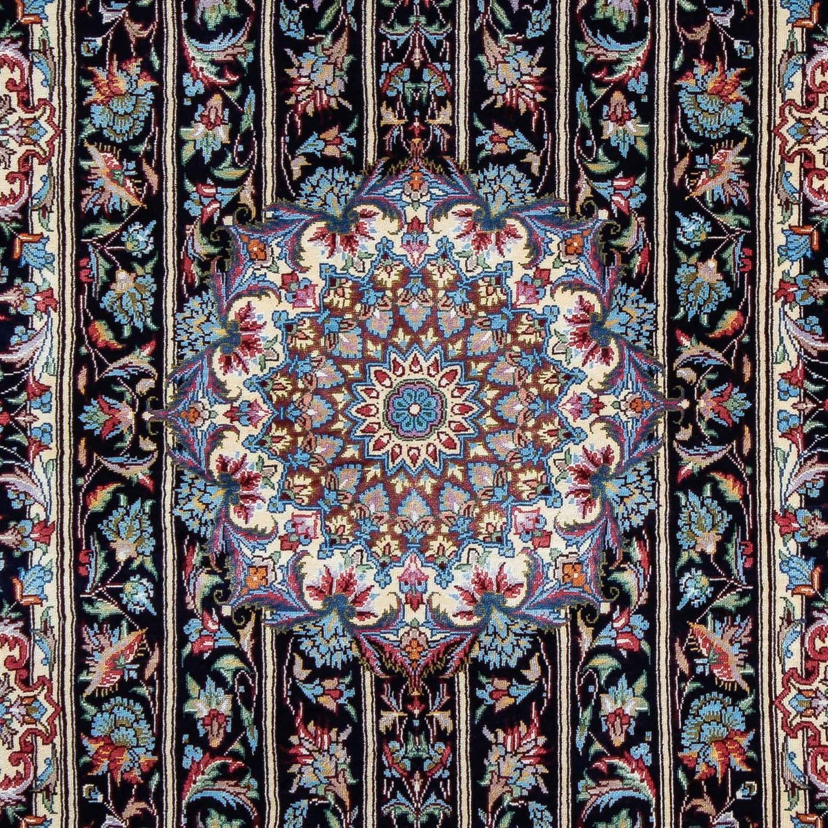 Persisk matta - Ghom - 98 x 61 cm - mörkblå