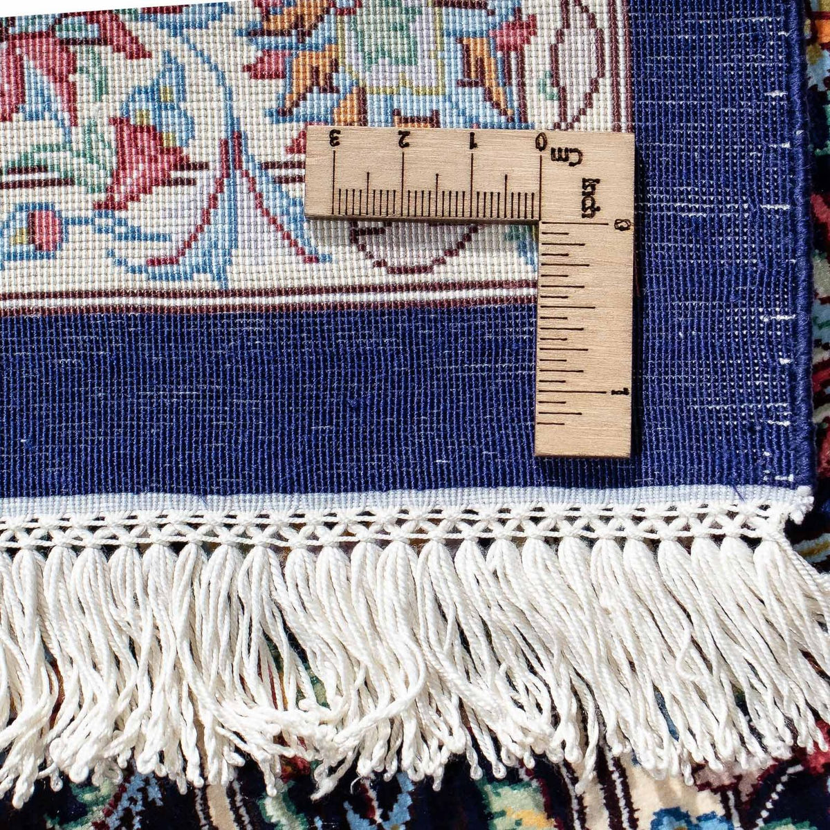 Persisk matta - Ghom - 98 x 61 cm - mörkblå