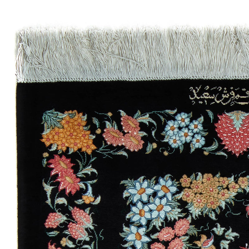 Persisk matta - Ghom - 89 x 60 cm - mörkblå