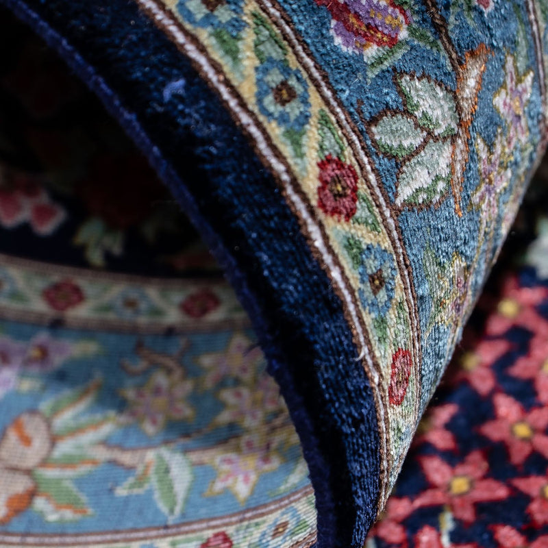 Persisk matta - Ghom - 96 x 57 cm - mörkblå