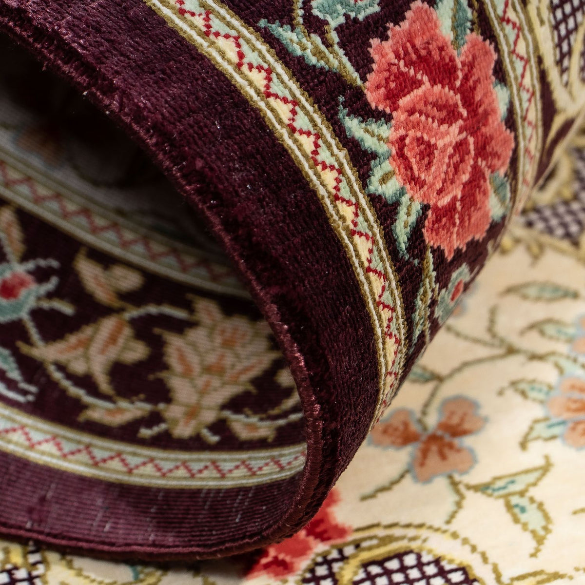 Persisk matta - Ghom - 93 x 60 cm - beige