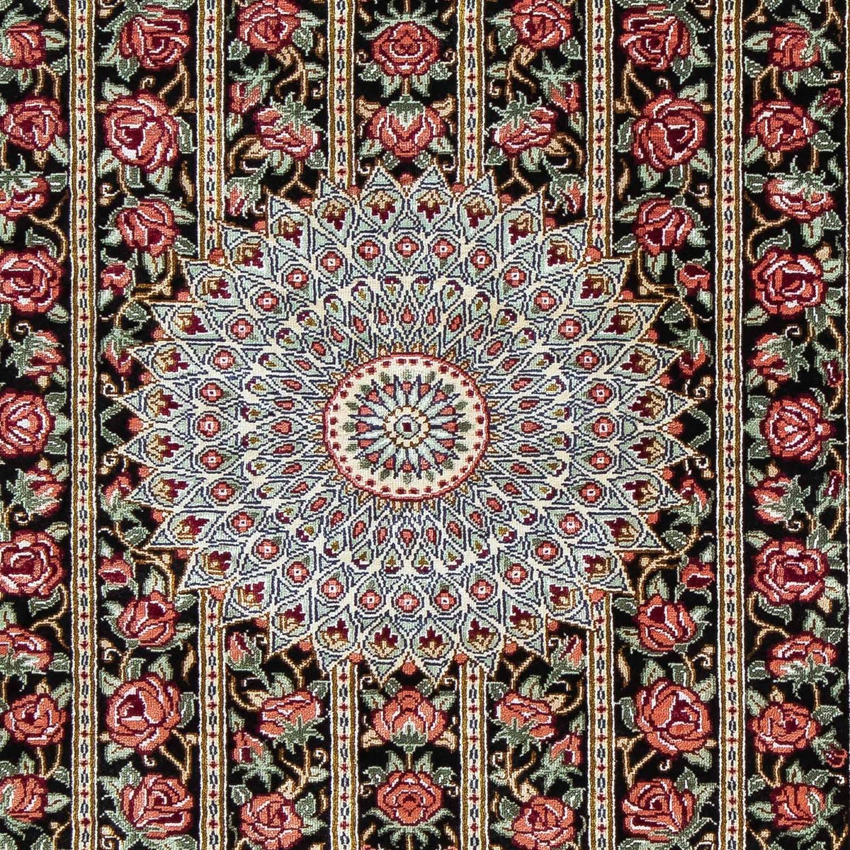 Persisk matta - Ghom - 78 x 57 cm - mörkblå