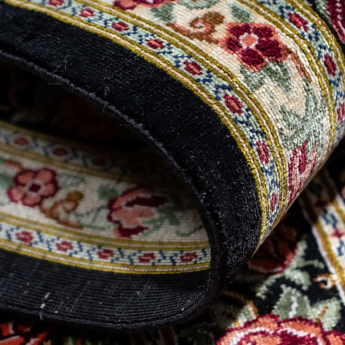 Persisk matta - Ghom - 78 x 57 cm - mörkblå