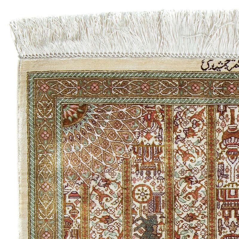 Persisk matta - Ghom - 90 x 59 cm - beige