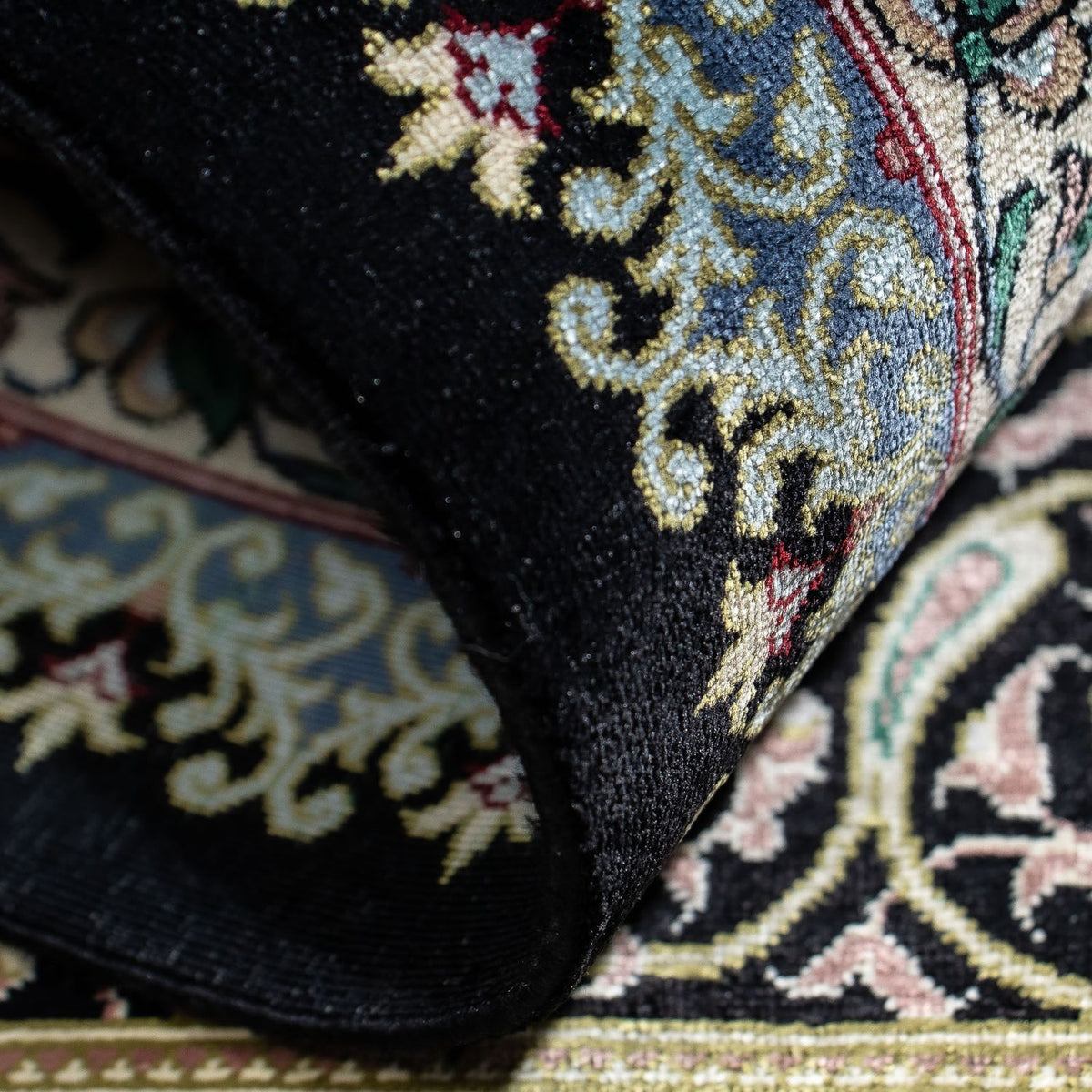 Persisk matta - Ghom - 94 x 58 cm - mörkblå