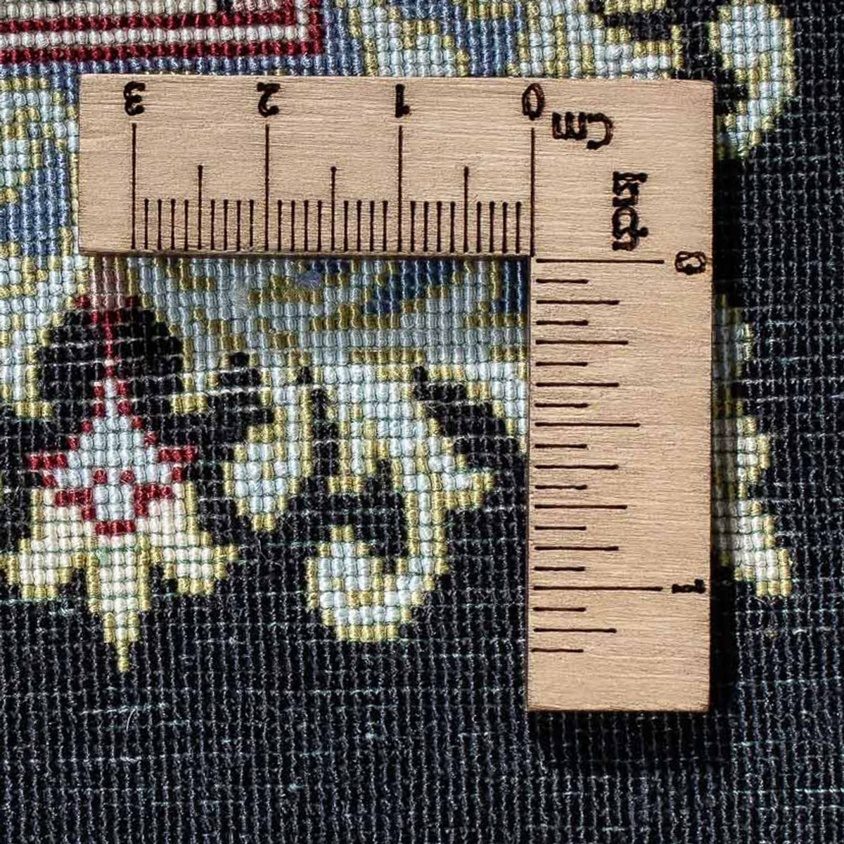 Persisk matta - Ghom - 94 x 58 cm - mörkblå