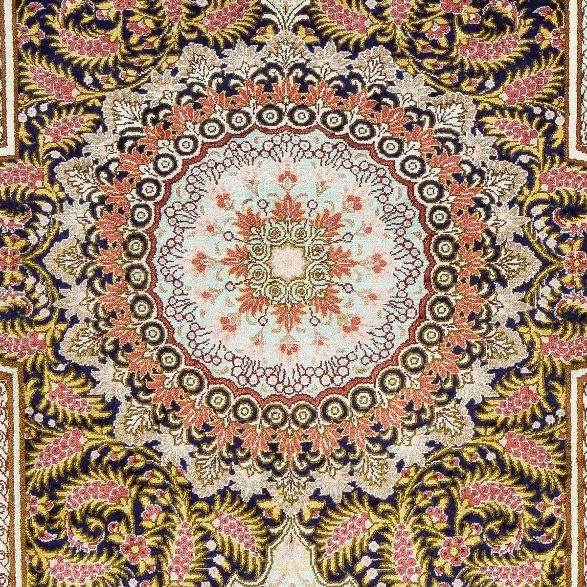 Persisk matta - Ghom - 93 x 59 cm - mörkblå