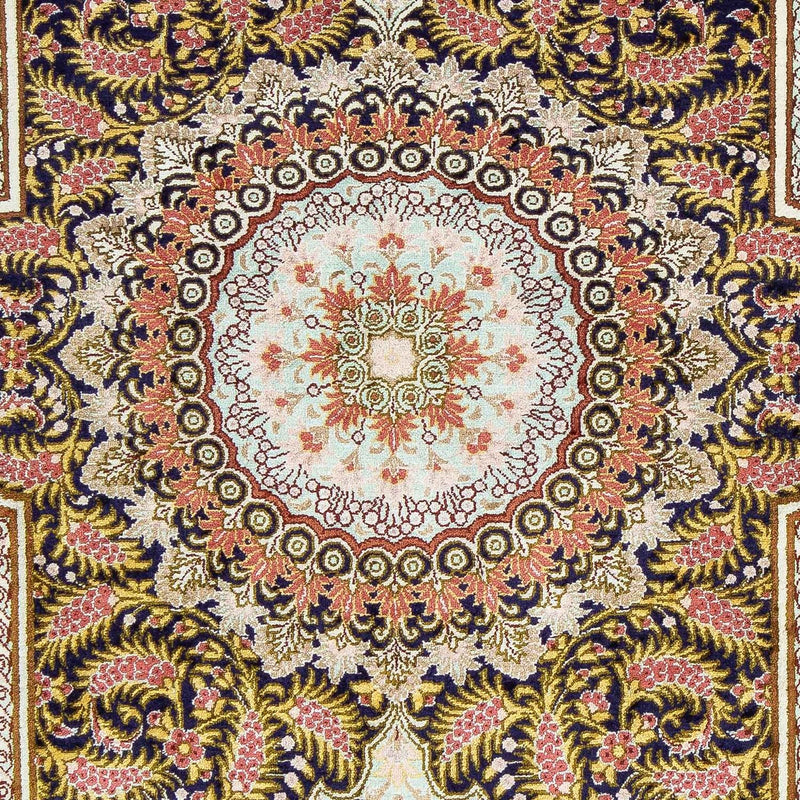 Persisk matta - Ghom - 93 x 59 cm - mörkblå