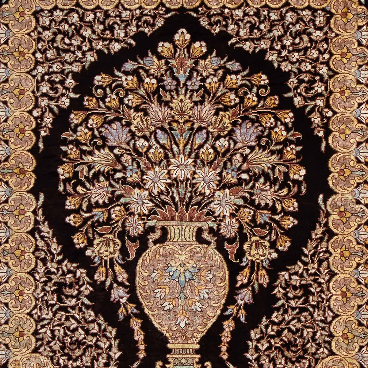 Persisk matta - Ghom - 90 x 61 cm - mörkblå