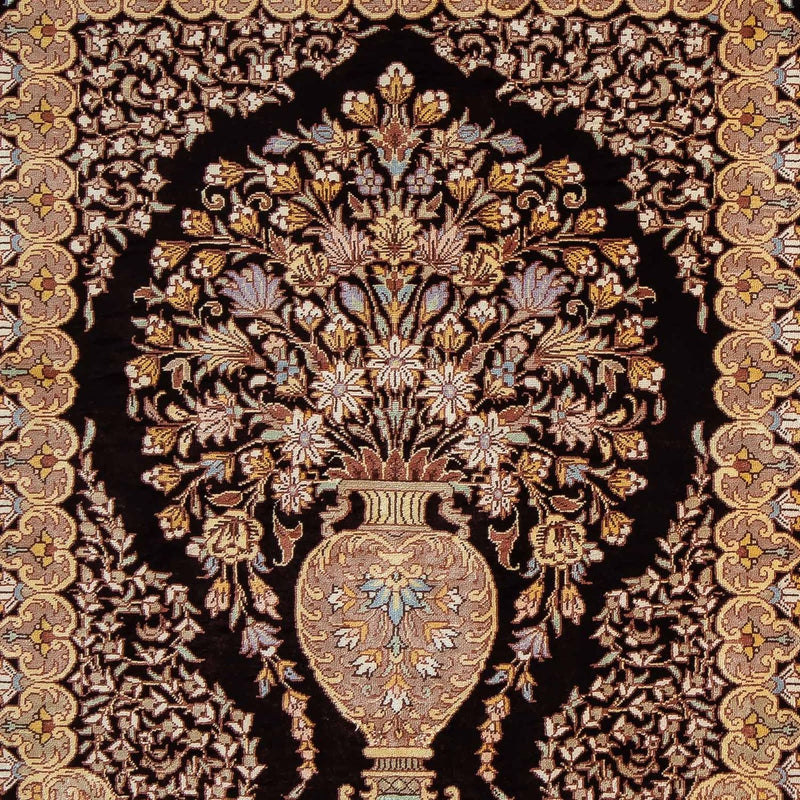 Persisk matta - Ghom - 90 x 61 cm - mörkblå