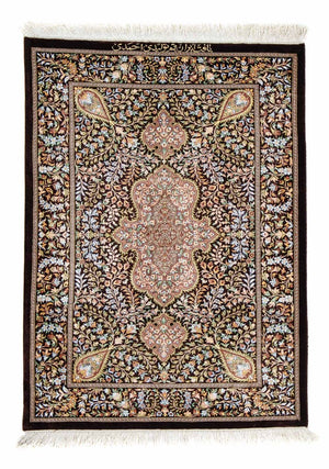 Persisk matta - Ghom - 91 x 61 cm - mörkblå