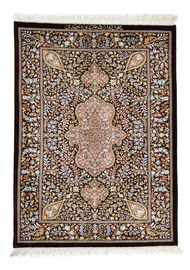 Persisk matta - Ghom - 91 x 61 cm - mörkblå