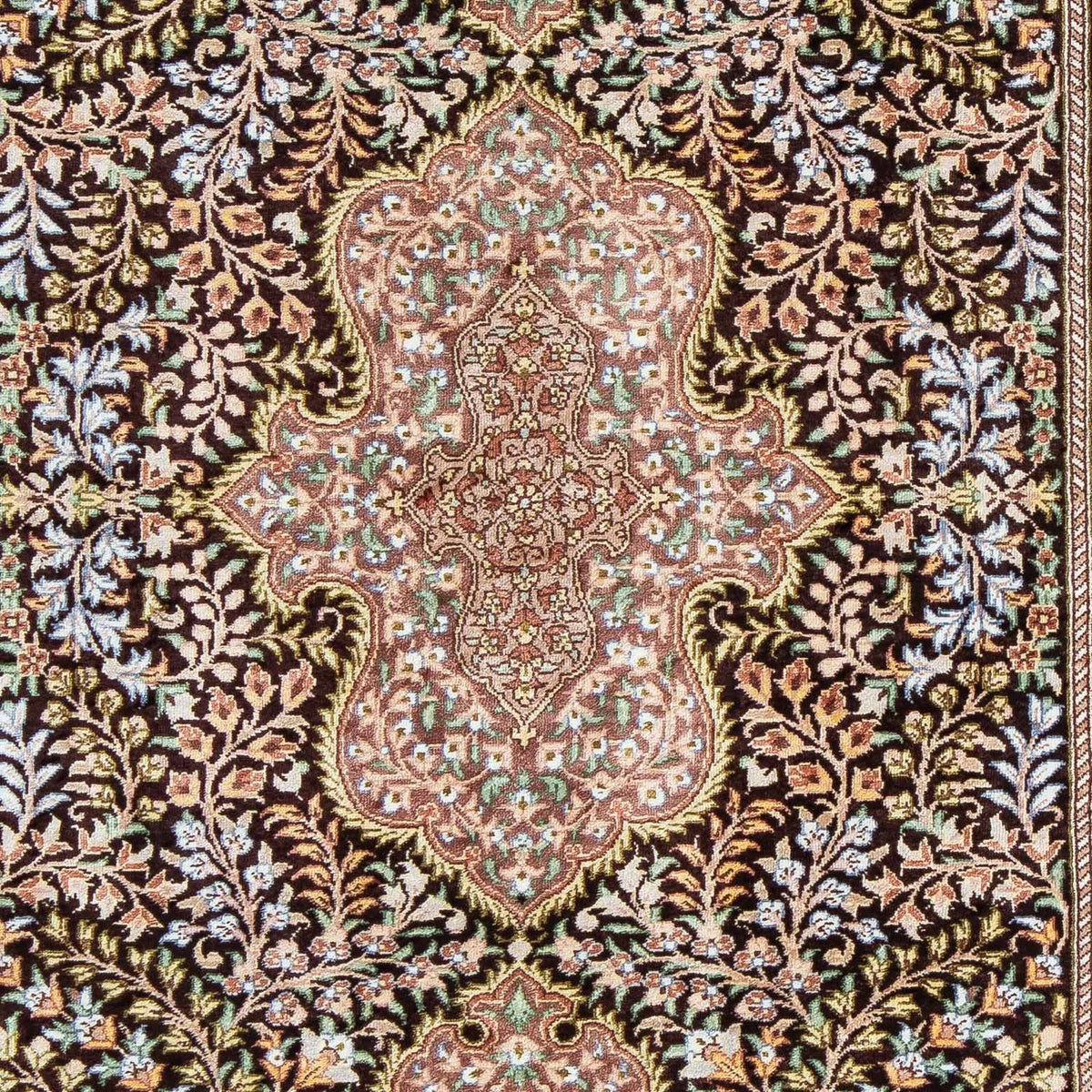 Persisk matta - Ghom - 91 x 61 cm - mörkblå