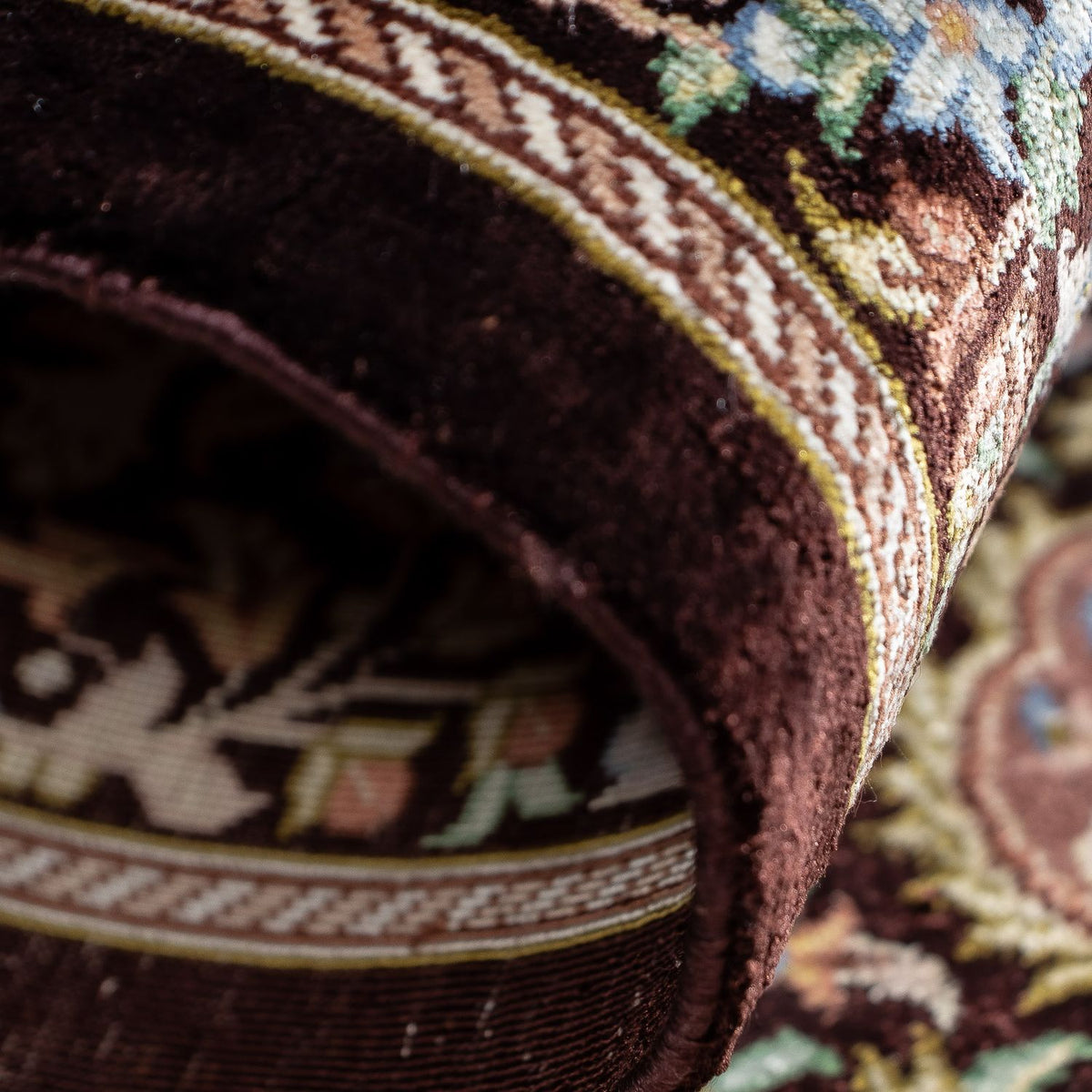 Persisk matta - Ghom - 91 x 61 cm - mörkblå