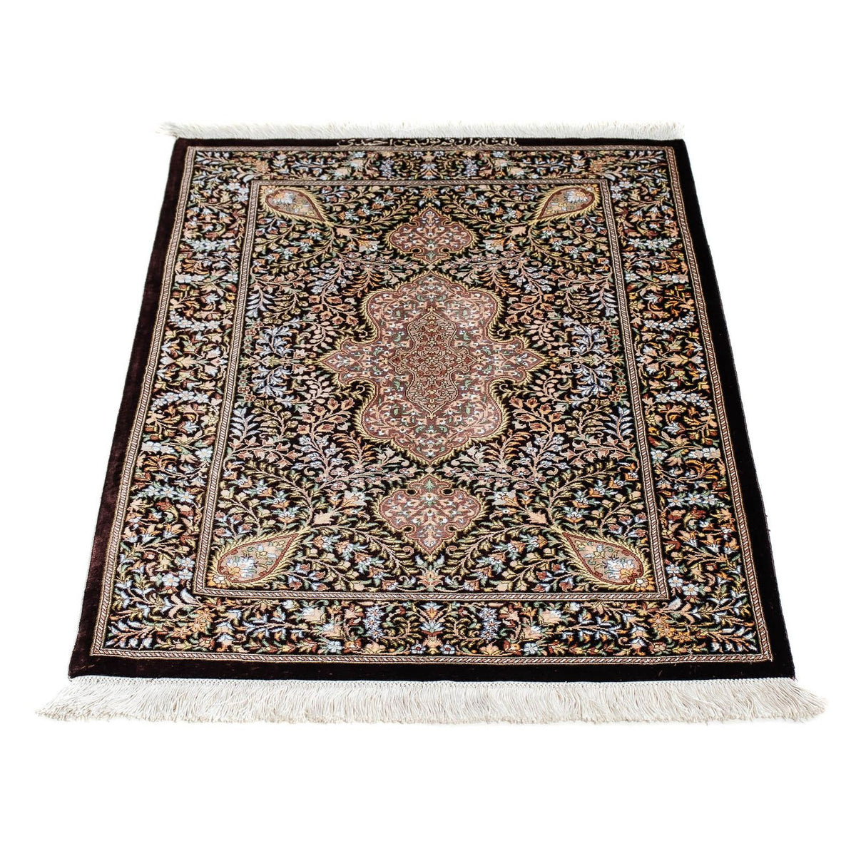 Persisk matta - Ghom - 91 x 61 cm - mörkblå