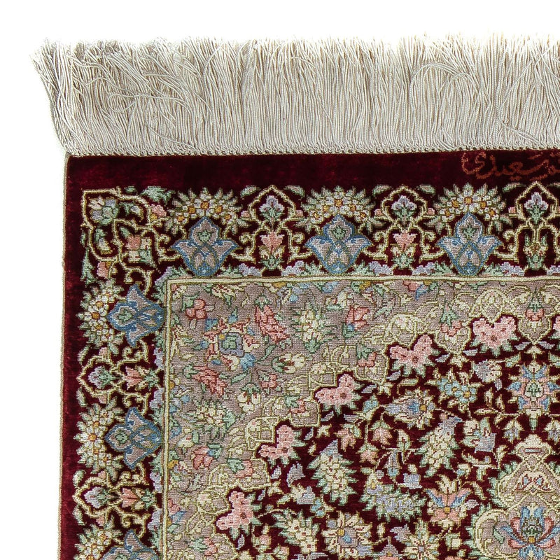 Persisk matta - Ghom - 88 x 57 cm - mörkröd