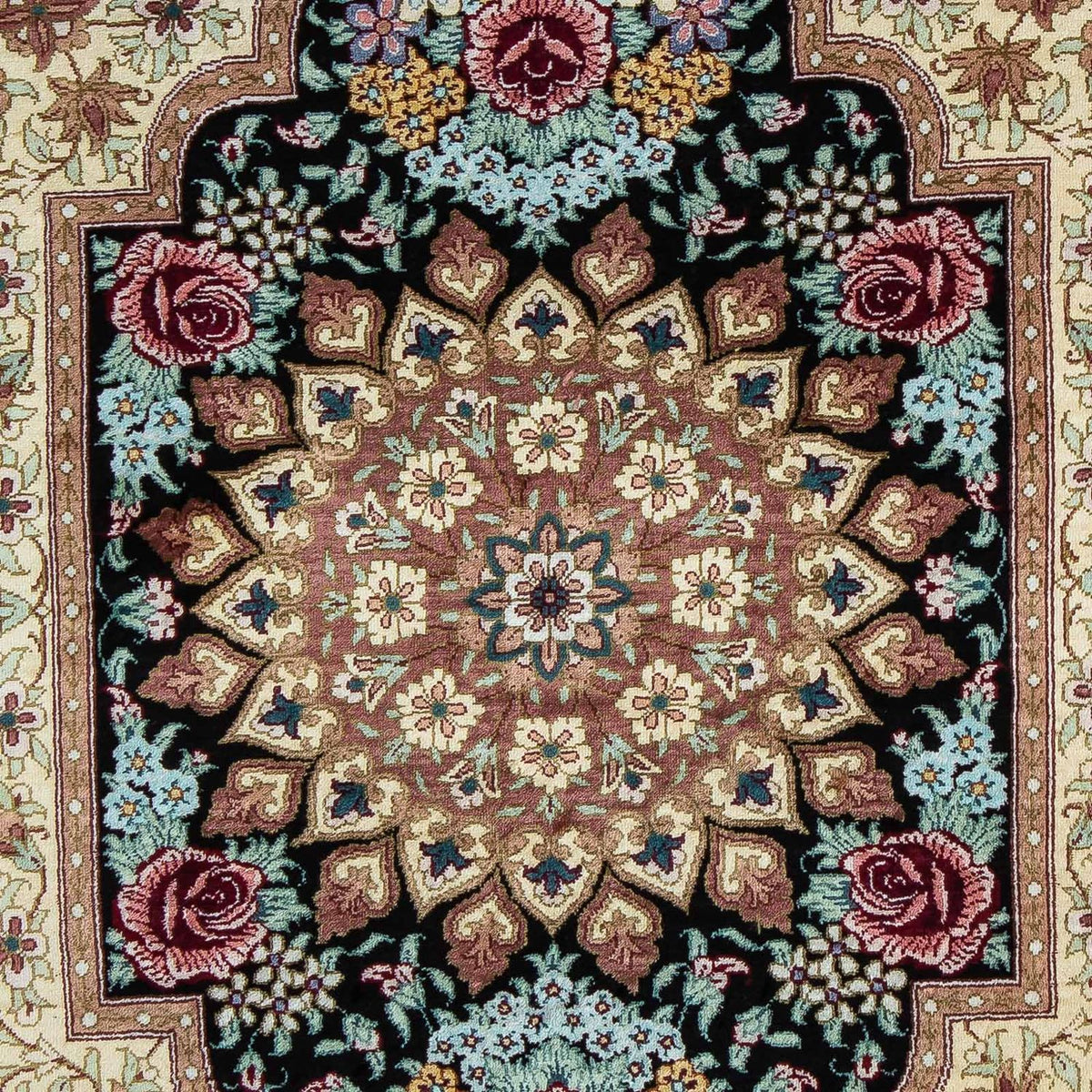 Persisk matta - Ghom - 89 x 59 cm - mörkblå