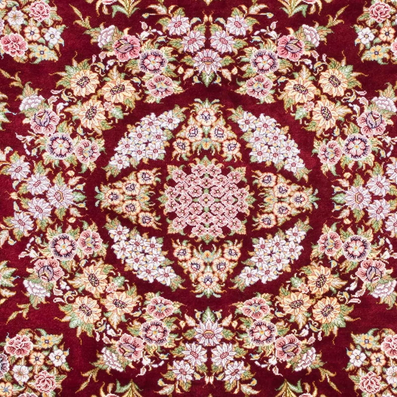 Persisk matta - Ghom - 122 x 85 cm - mörkröd