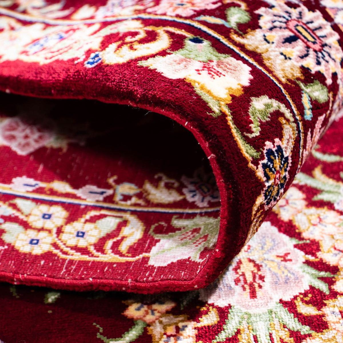 Persisk matta - Ghom - 122 x 85 cm - mörkröd