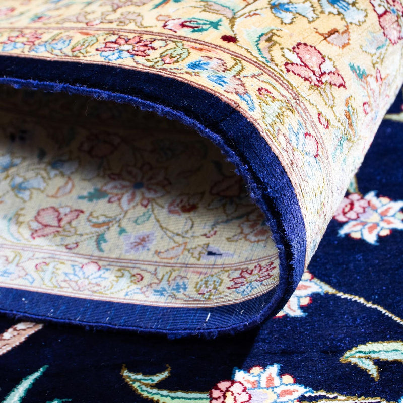 Persisk matta - Ghom - 119 x 80 cm - mörkblå