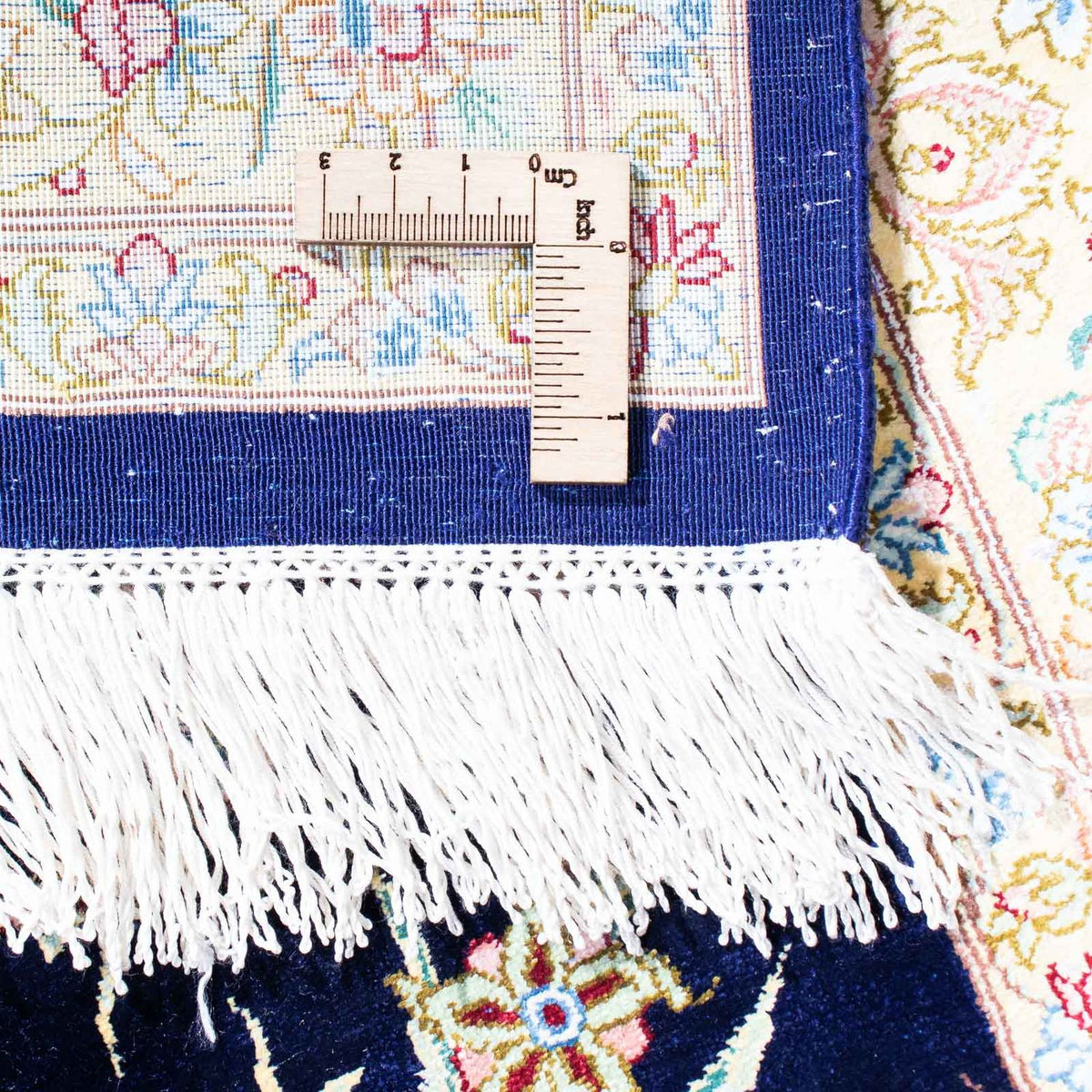 Persisk matta - Ghom - 119 x 80 cm - mörkblå