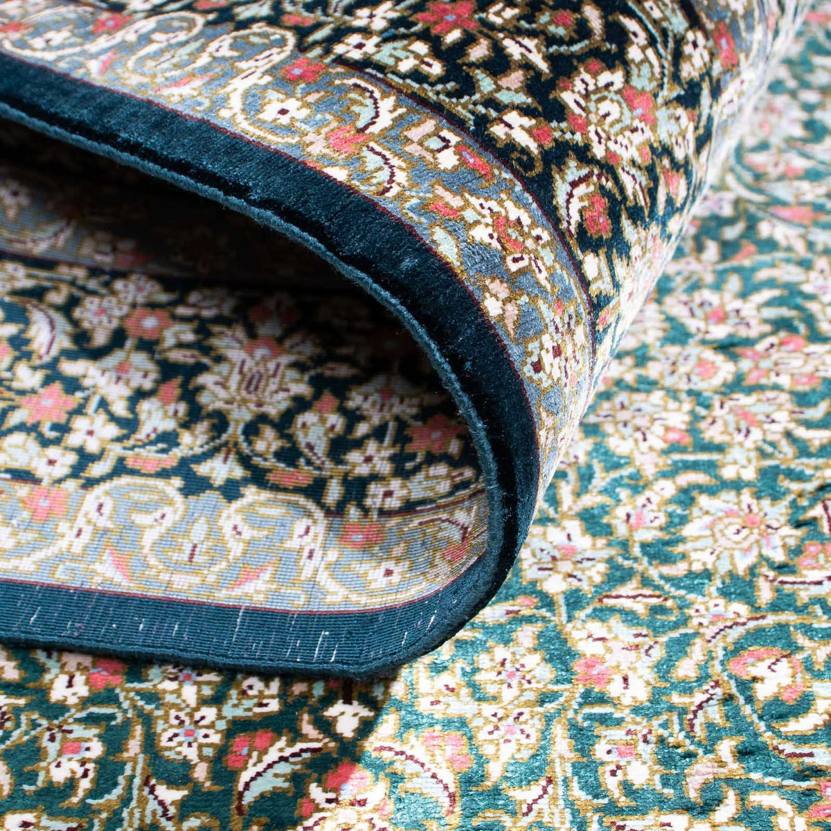 Persisk matta - Ghom - 119 x 77 cm - mörkblå